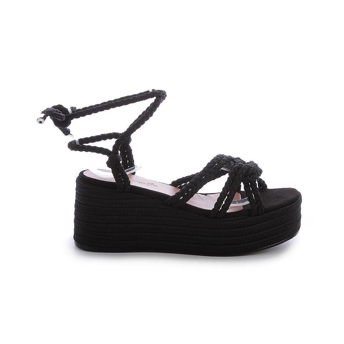 Uza Shoes Sandalia Camurça Preta Sandalia Online Salto 4cm