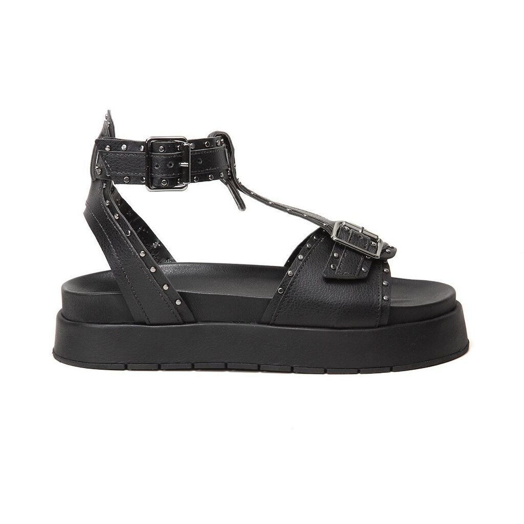 Sandalia Flatform Feminina Papete Sola Alta Com Fivela St555