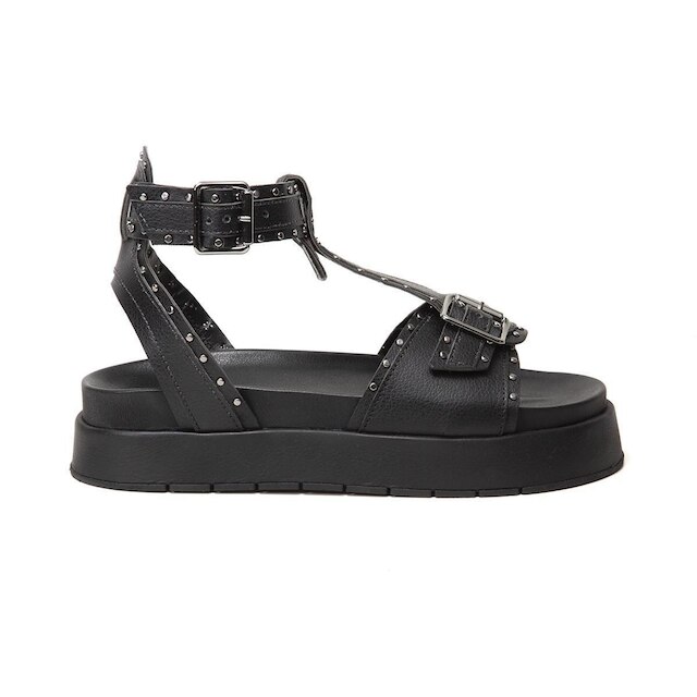 Sandalia Flatform Feminina Papete Sola Alta Com Fivela St555