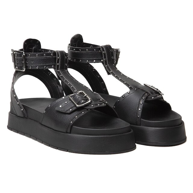 Sandalia Flatform Feminina Papete Sola Alta Com Fivela St555