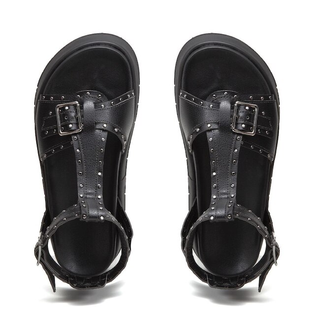 Sandalia Flatform Feminina Papete Sola Alta Com Fivela St555