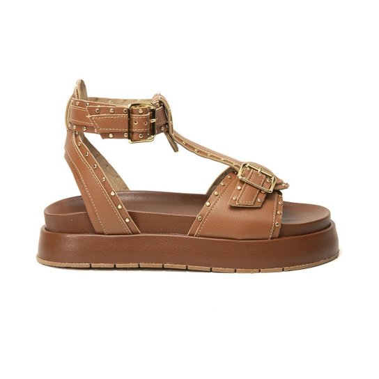 Sandalia Flatform Feminina Papete Sola Alta Com Fivela St555