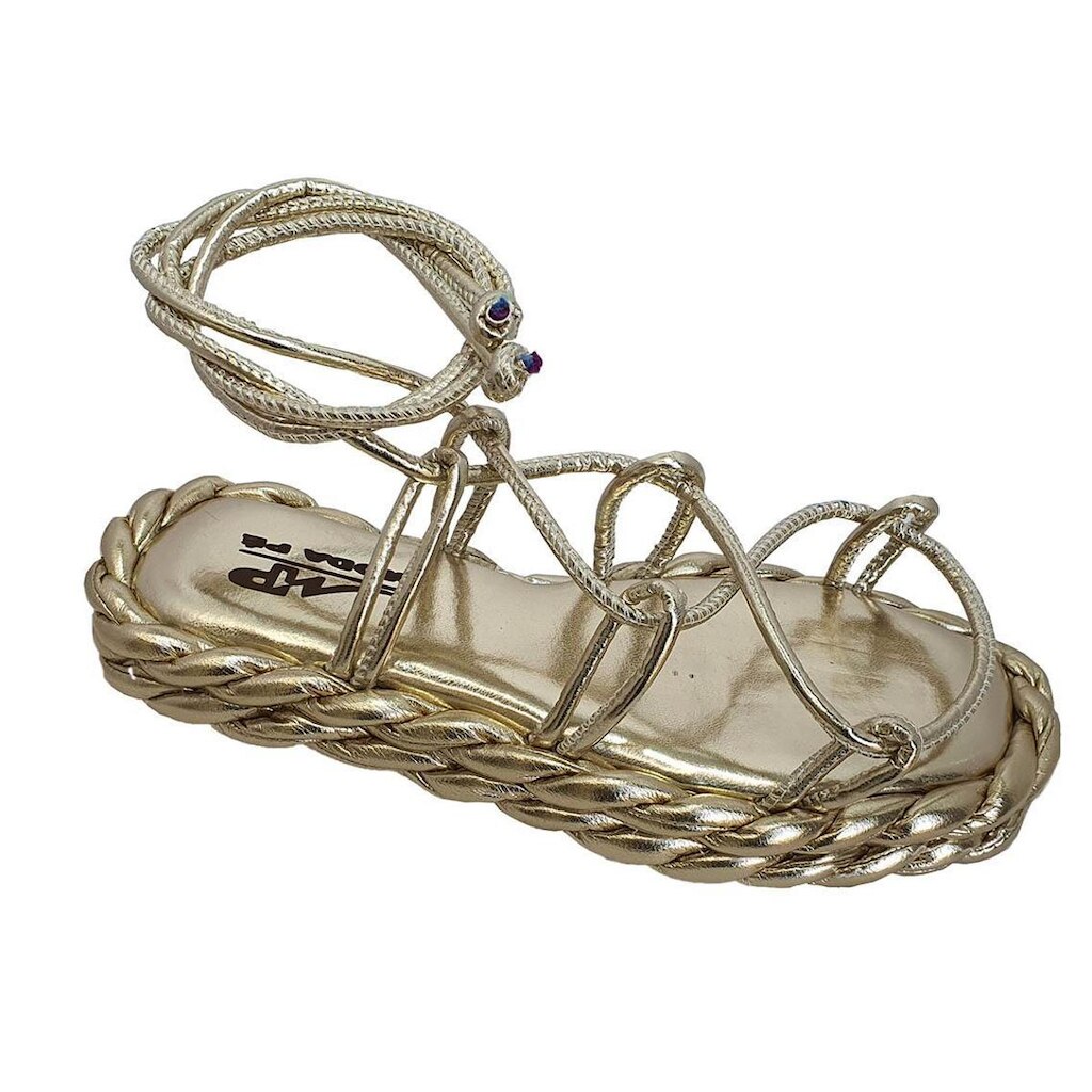 Sandália Flatform Plataforma Moda Pé Amarração Trança