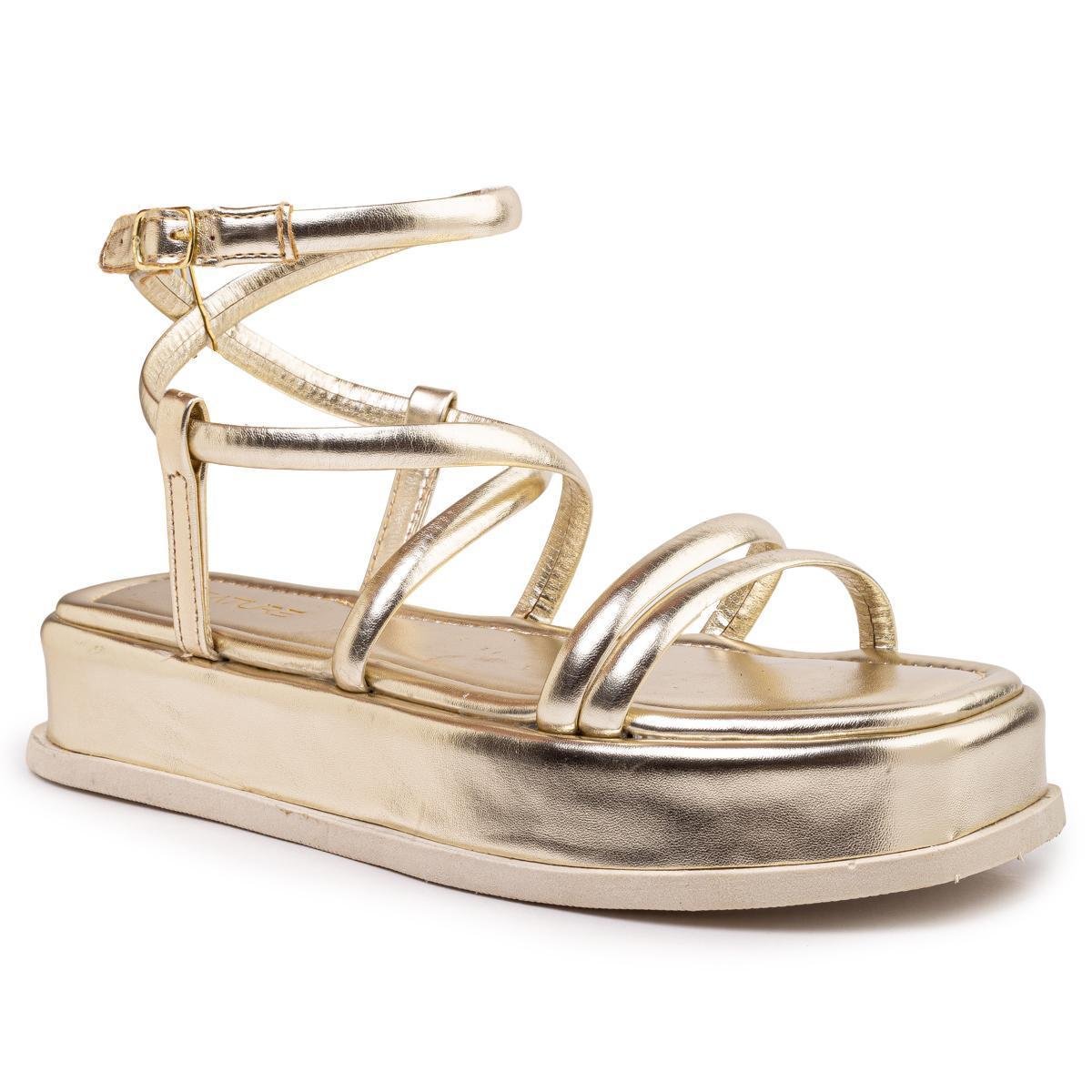 Sandália flatform tiras Menor preço em Sandália flatform tiras