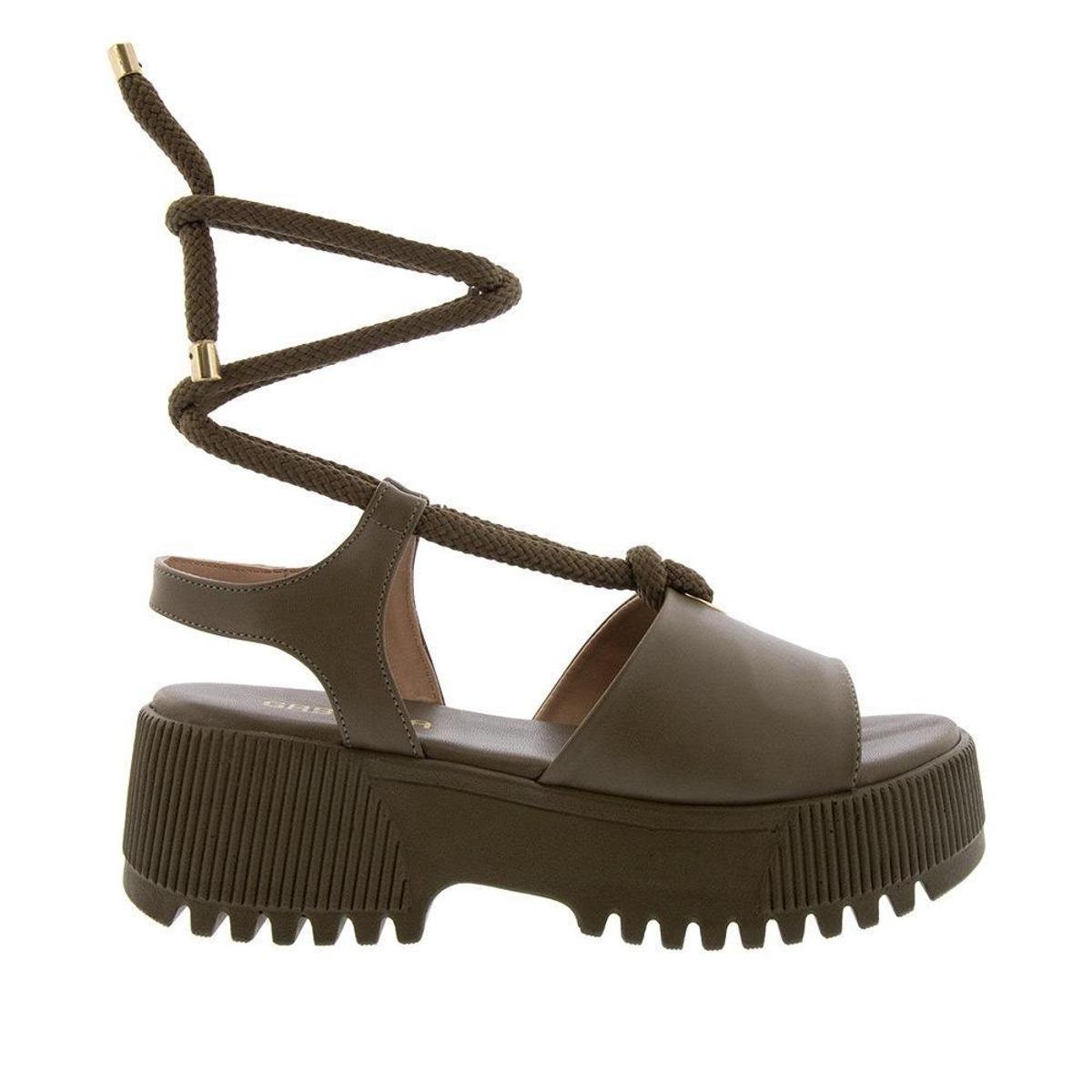 Sandália Gabriela Plataforma Amarração Corda Verde Militar - 39 - Verde Menor preço em Sandália Gabriela Plataforma Amarração Corda Verde Militar - 39 - Verde