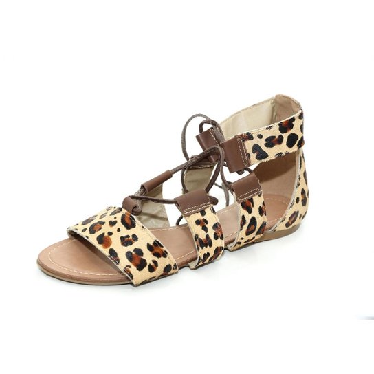 Sandalia Gladiadora Top Franca Shoes Feminina - Bege