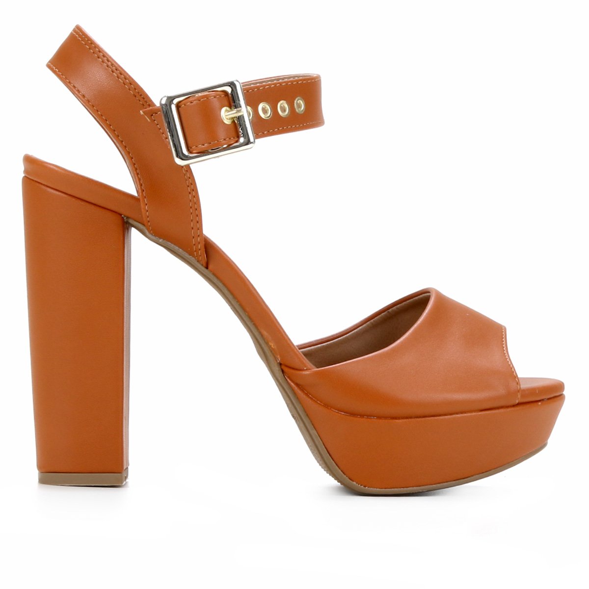 Sandália Griffe Meia Pata Grosso Feminina - Marrom Menor preço em Sandália Griffe Meia Pata Grosso Feminina - Marrom