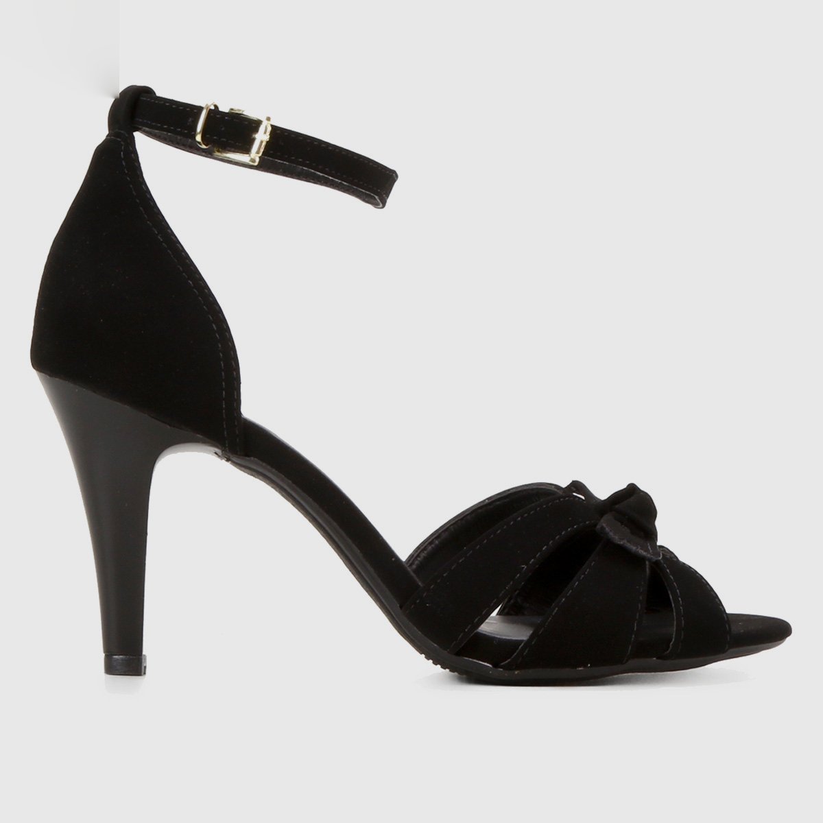 Sandália Griffe Salto Fino Laço Feminina - Preto Menor preço em Sandália Griffe Salto Fino Laço Feminina - Preto