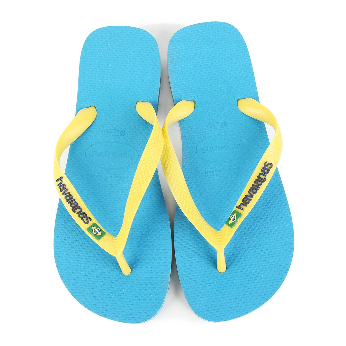 Sandália Havaianas Brasil Logo - Azul Turquesa+Amarelo Menor preço em Sandália Havaianas Brasil Logo - Azul Turquesa+Amarelo