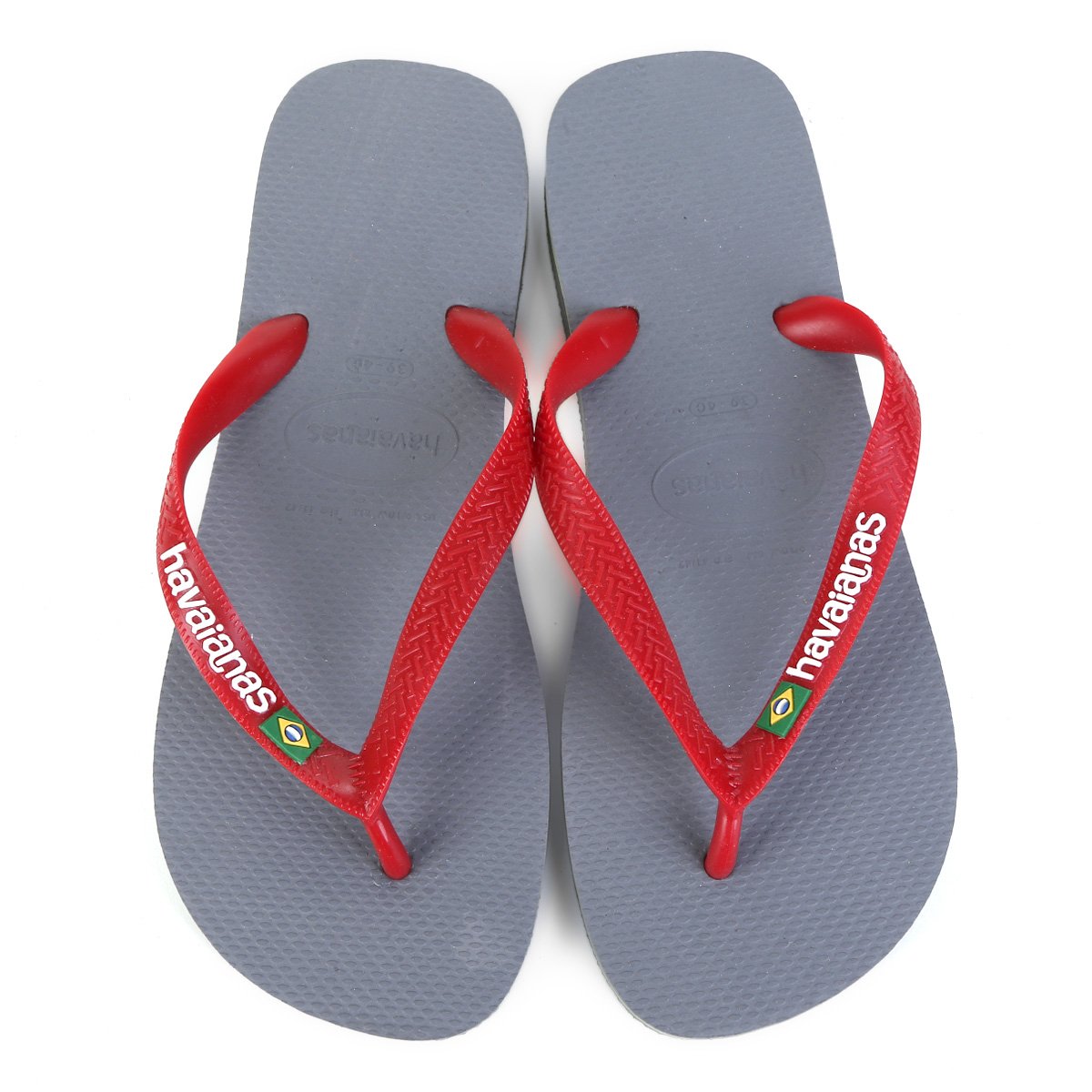Sandália Havaianas Brasil Logo - Cinza+Vermelho Menor preço em Sandália Havaianas Brasil Logo - Cinza+Vermelho