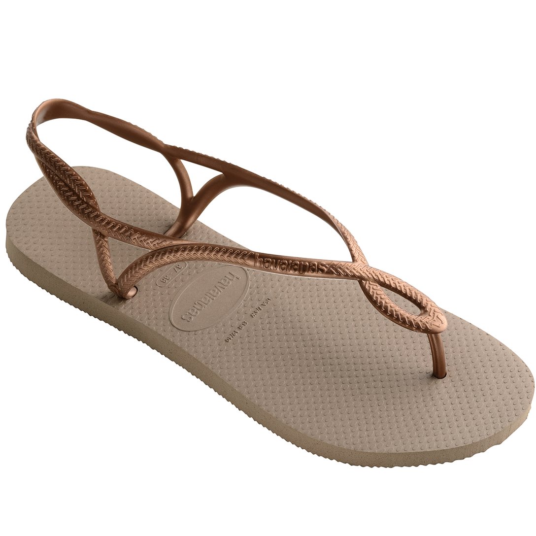Havaianas Luna Premium II sandalen met glitters roségoud Havaianas Luna Premium II sandalen met glitters roségoud