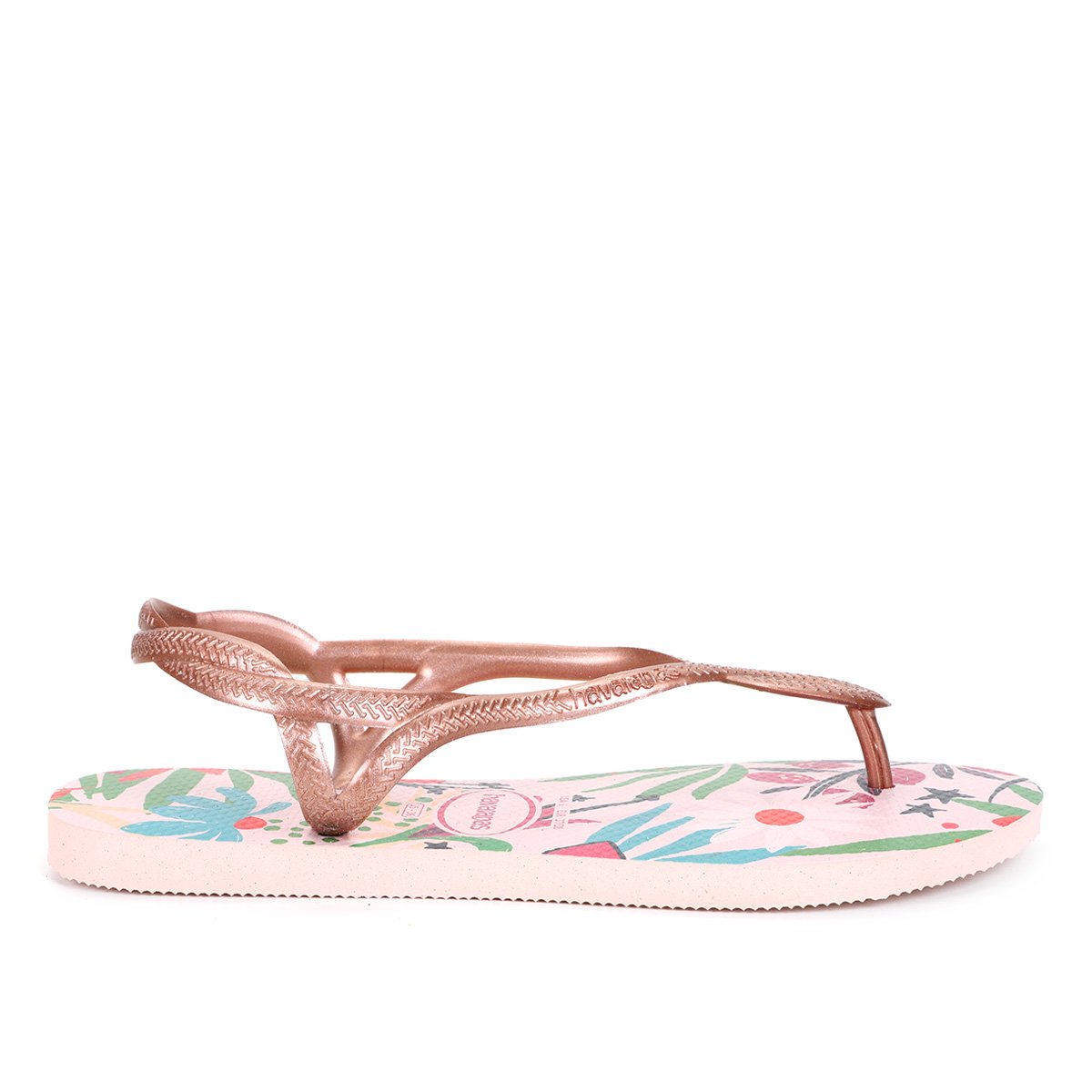 Sandália Havaianas Luna Print Cf Feminina - Rosa+Dourado | Zattini