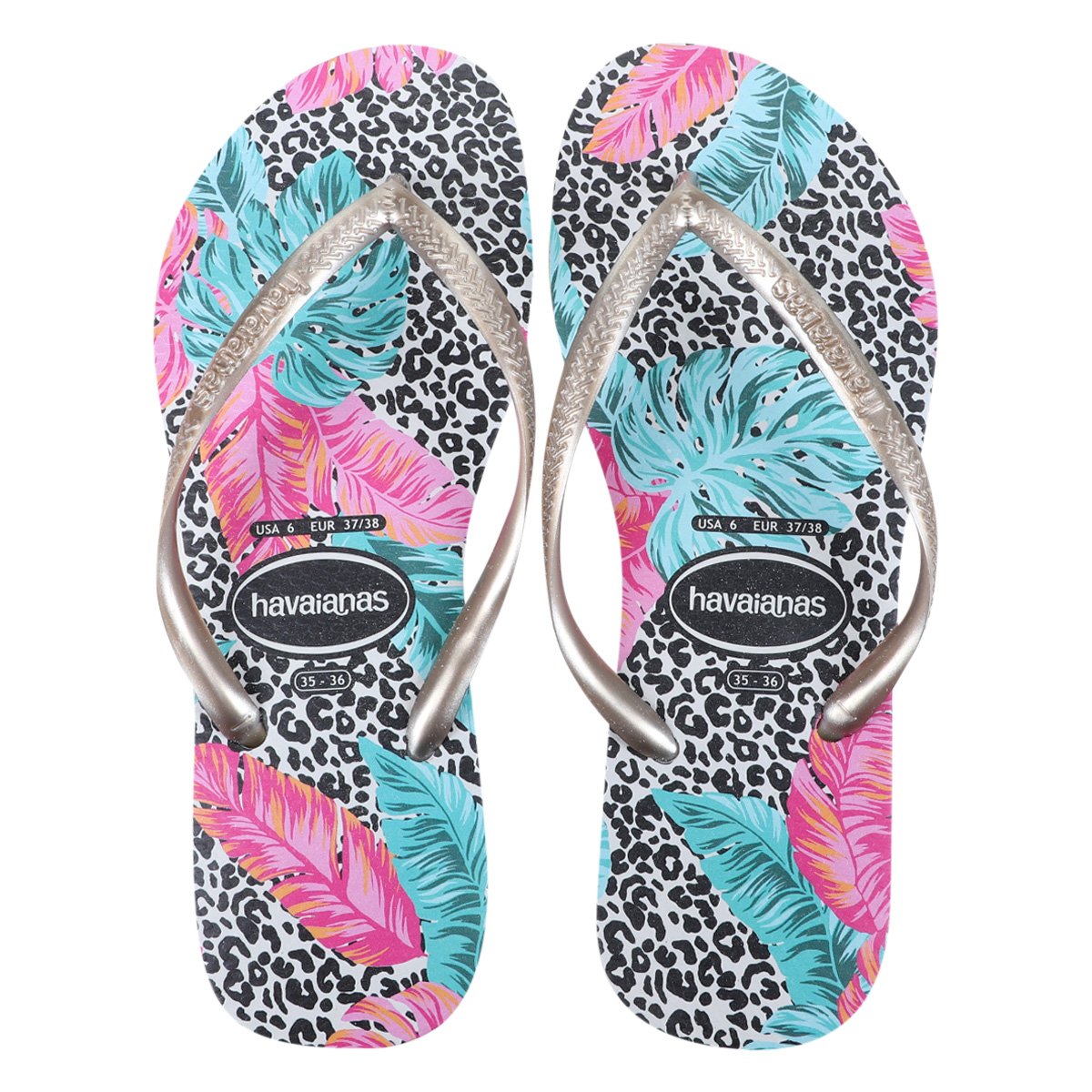 Sandália Havaianas Slim Animal Floral Feminina - Bege Menor preço em Sandália Havaianas Slim Animal Floral Feminina - Bege
