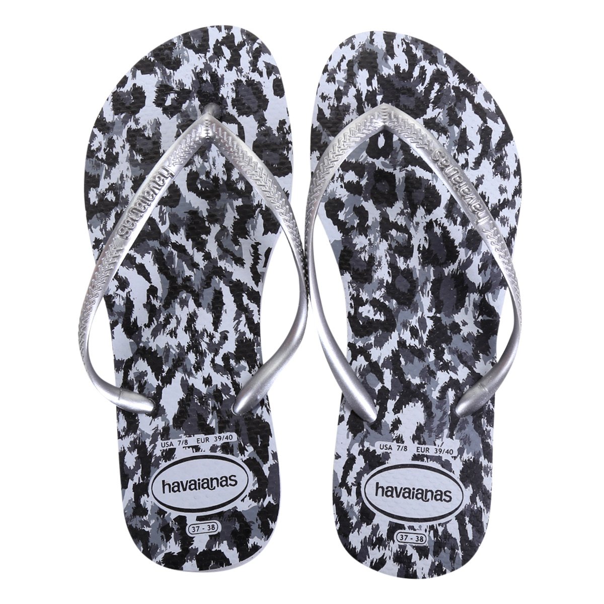 Sandália Havaianas Slim Animals - Grafite+Prata Menor preço em Sandália Havaianas Slim Animals - Grafite+Prata