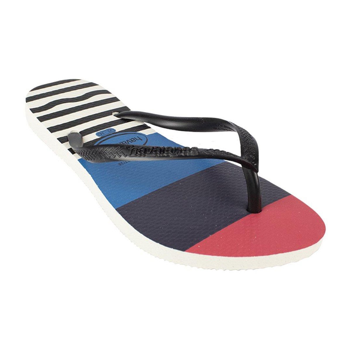 Sandália Havaianas Slim Harmony Feminina - Branco+Preto Menor preço em Sandália Havaianas Slim Harmony Feminina - Branco+Preto