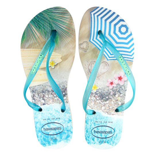 Sandália Havaianas Slim Paisage Feminina - Off White