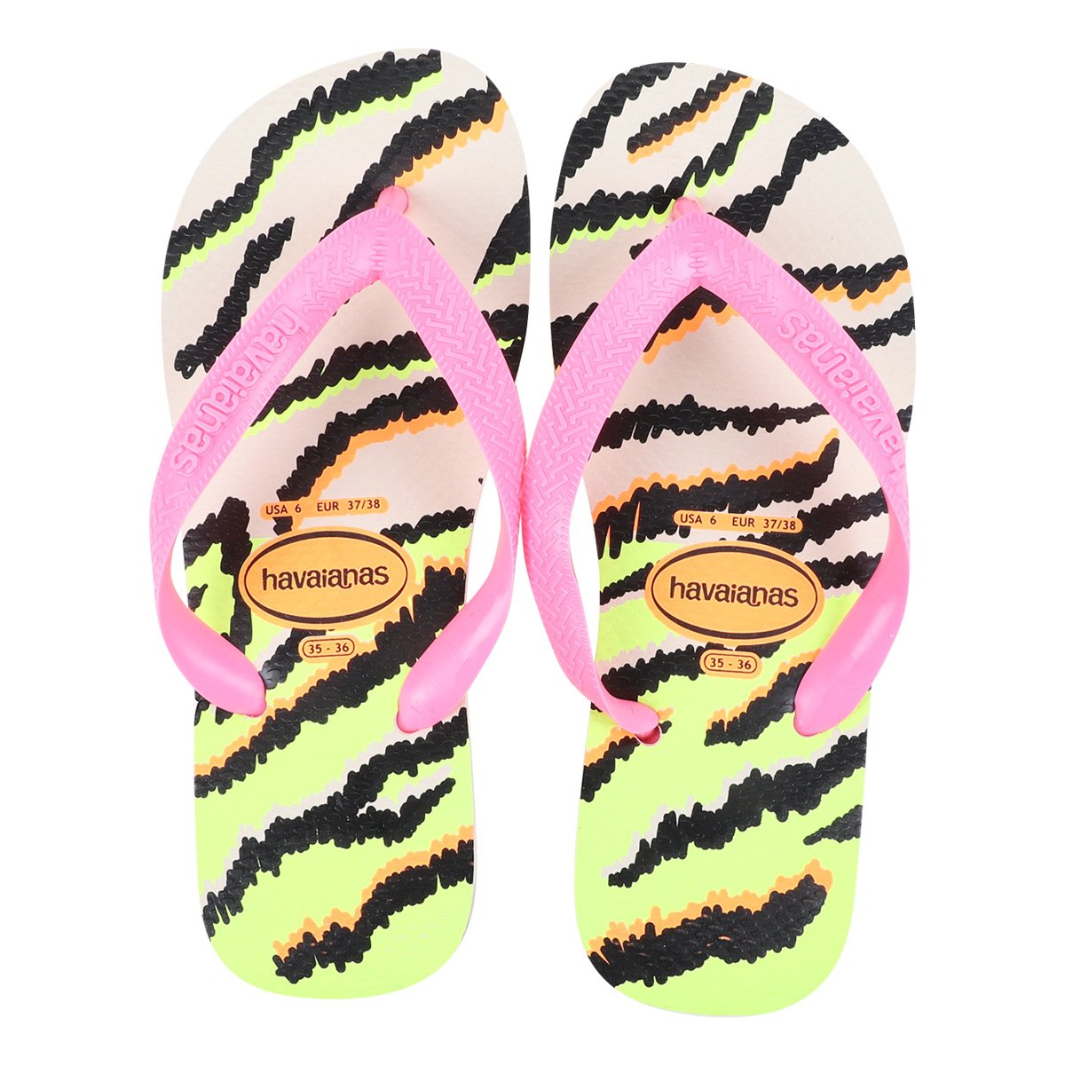 Sandália Havaianas Top Animals Feminina - Bege+Rosa Menor preço em Sandália Havaianas Top Animals Feminina - Bege+Rosa