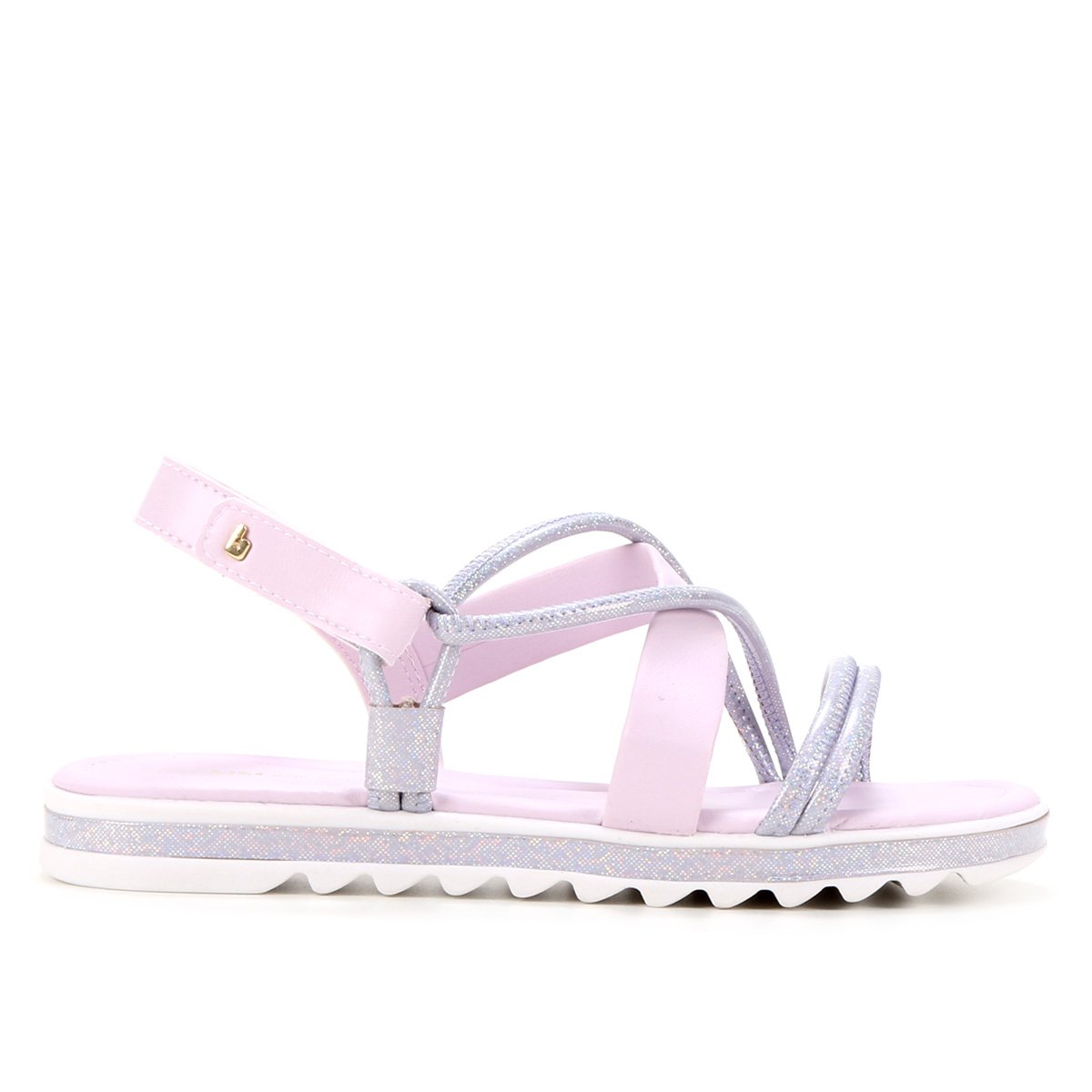 Sandália Infantil Bibi Flatform Tiras Glitter Feminina - Lilás Menor preço em Sandália Infantil Bibi Flatform Tiras Glitter Feminina - Lilás