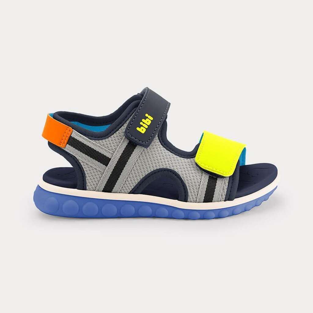 Sandália Infantil Bibi Summer Roller Sport 3.0 Cinza com Azul