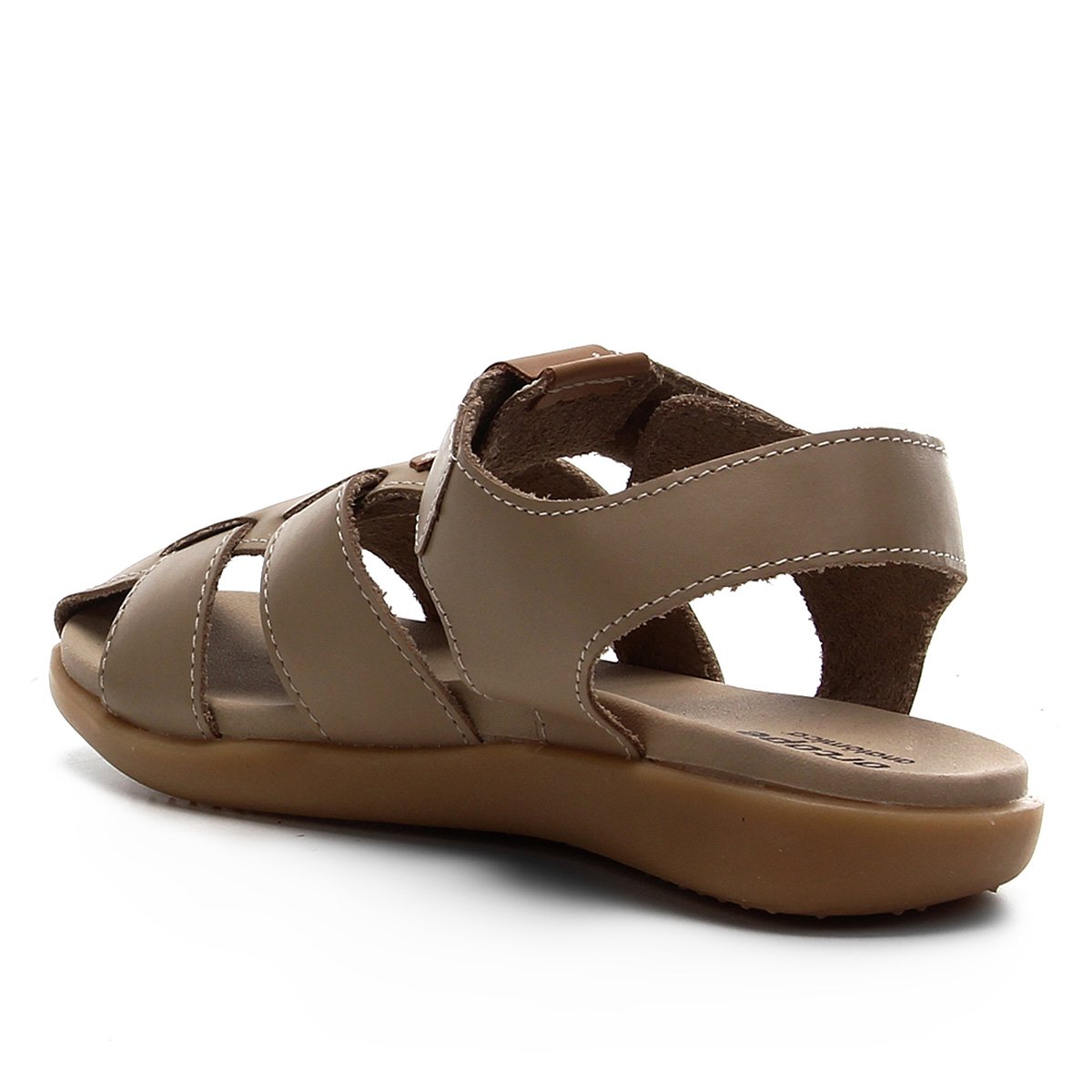 Sandália Infantil Couro Ortopé Lisa Masculina - Bege | Zattini