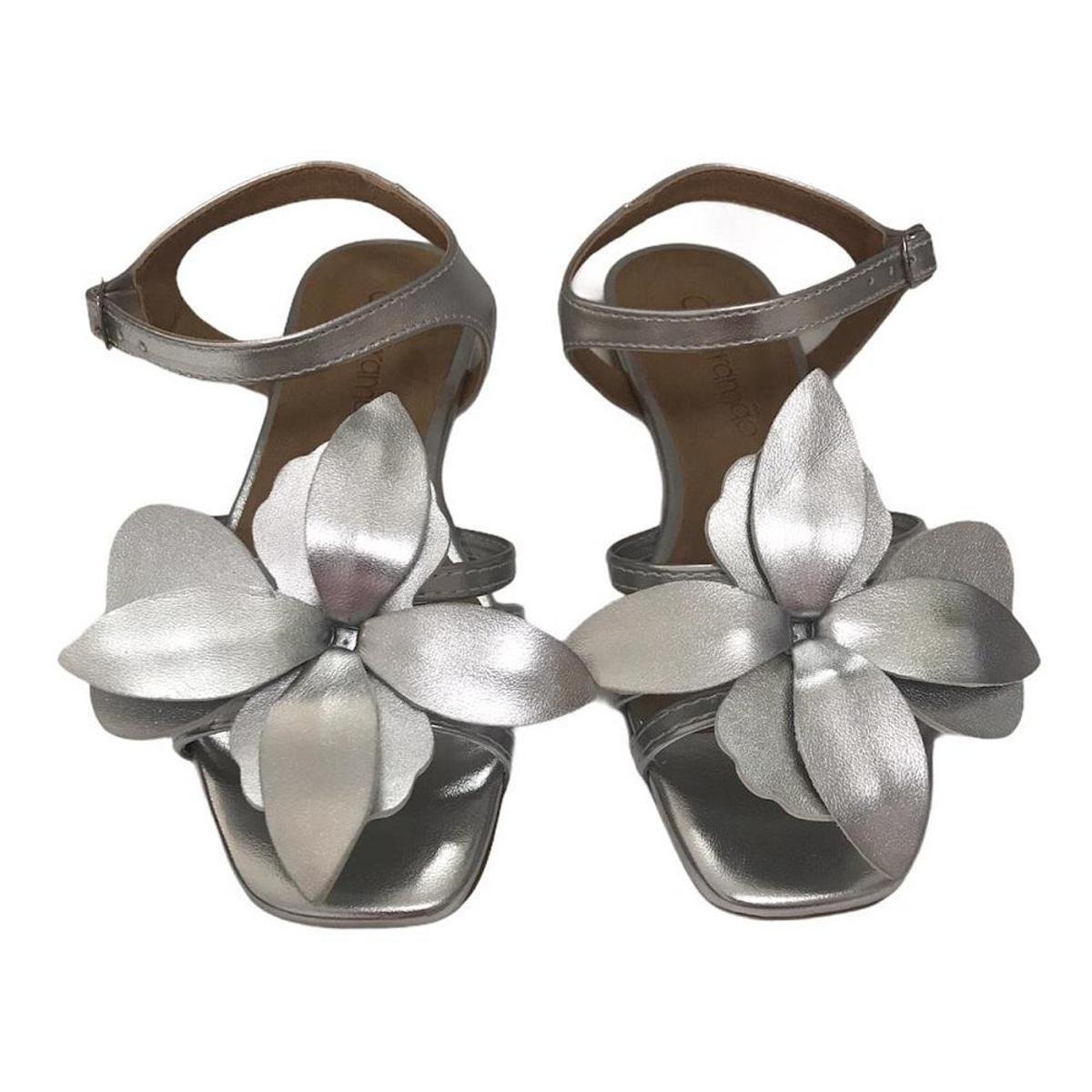 Sandália Infantil Feminina Contramão Flor Prata - Cinza | Zattini