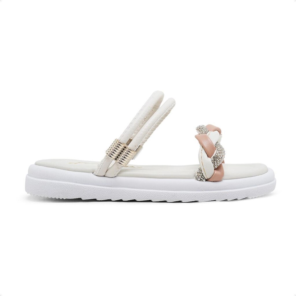 Sandália Infantil Feminina Kids Comfort Antiderrapante Calce Fácil Branco
