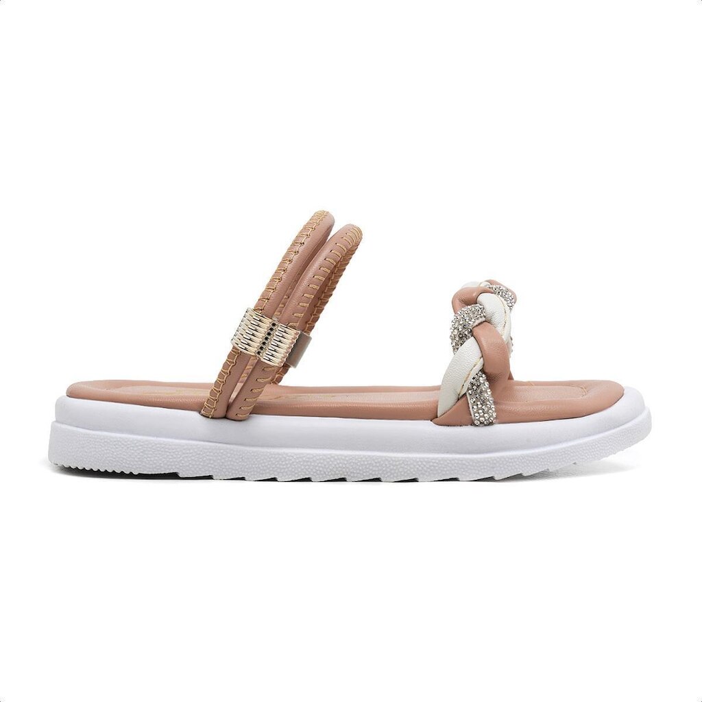 Sandália Infantil Feminina Kids Comfort Antiderrapante Calce Fácil Nude