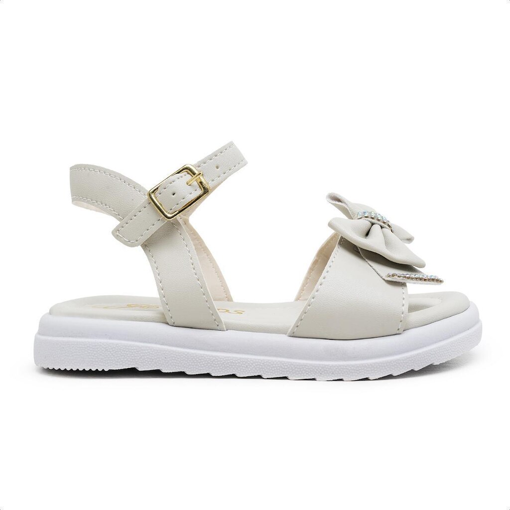 Sandália Infantil Feminina Laço Kids Comfort Antiderrapante Fechamento Fivela