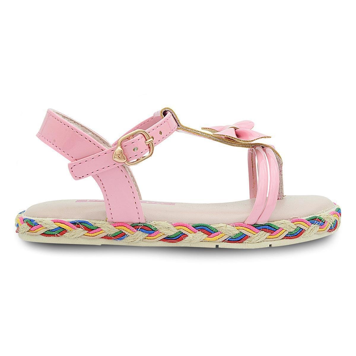 Sandália Infantil Feminina Meninas Jasmim com Lacinho Rosa - 25 - ROSA  CHICLETE - Rosa | Zattini