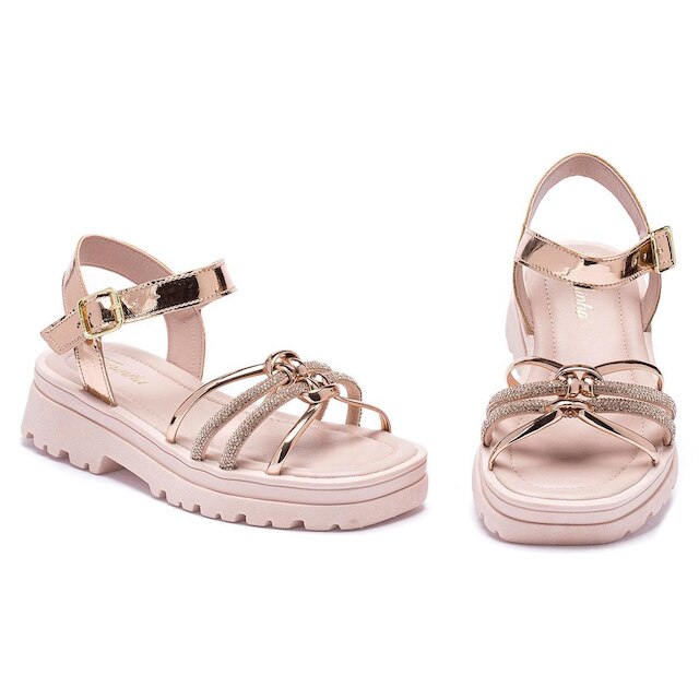 Sandália Infantil Feminina Tininha Nó com Strass 42-023
