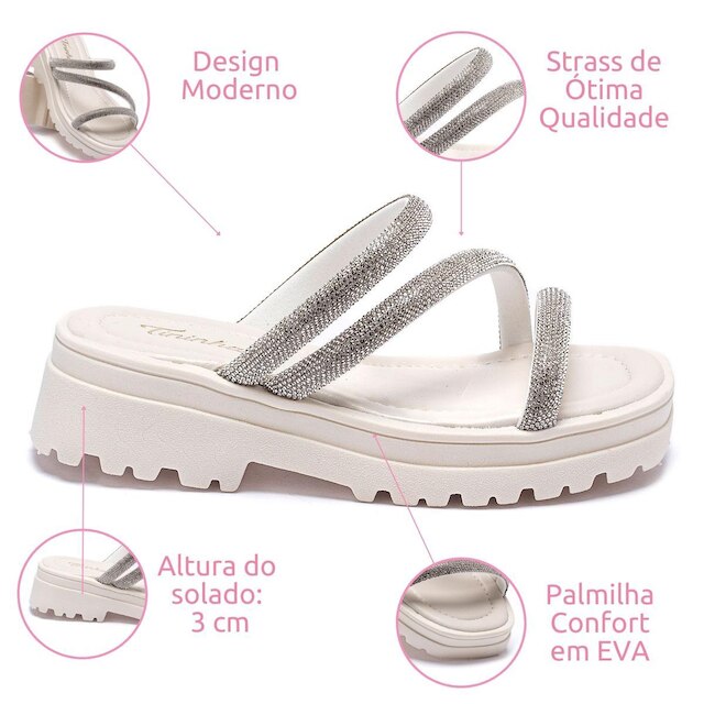 Sandália Infantil Feminina Tininha Tamanco Strass 42-020