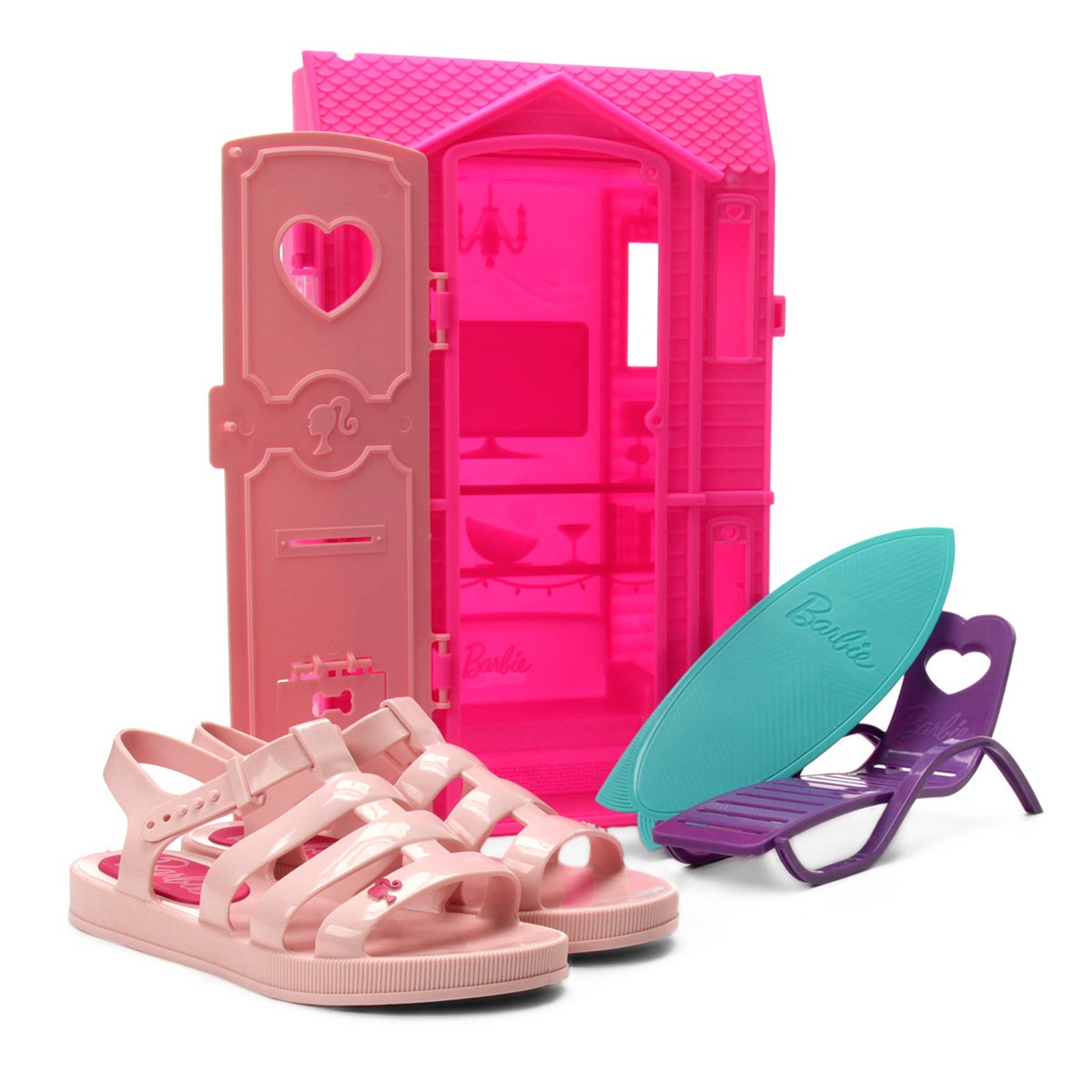 Sandália Infantil Grendene Barbie + Brinquedo - Rosa Claro Menor preço em Sandália Infantil Grendene Barbie + Brinquedo - Rosa Claro