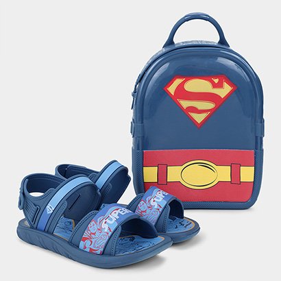 Sandália Infantil Grendene Kids Liga Da Justiça Hero Mochila Menino - Masculino