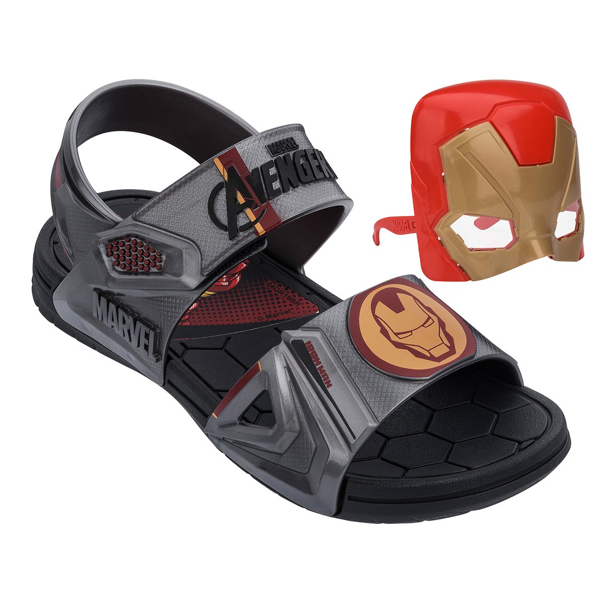 Sandália Infantil Grendene Kids Marvel Hero Com Máscara Masculina - Preto Menor preço em Sandália Infantil Grendene Kids Marvel Hero Com Máscara Masculina - Preto