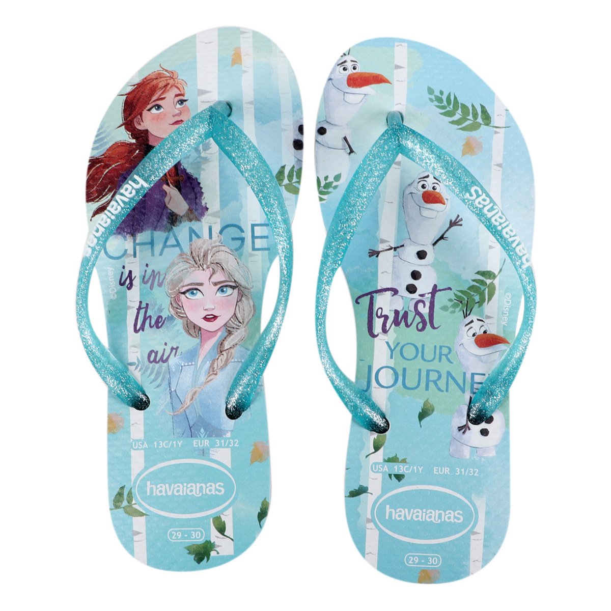 Sandália Infantil Havaianas Frozen Kids Feminina - Branco+Verde Menor preço em Sandália Infantil Havaianas Frozen Kids Feminina - Branco+Verde
