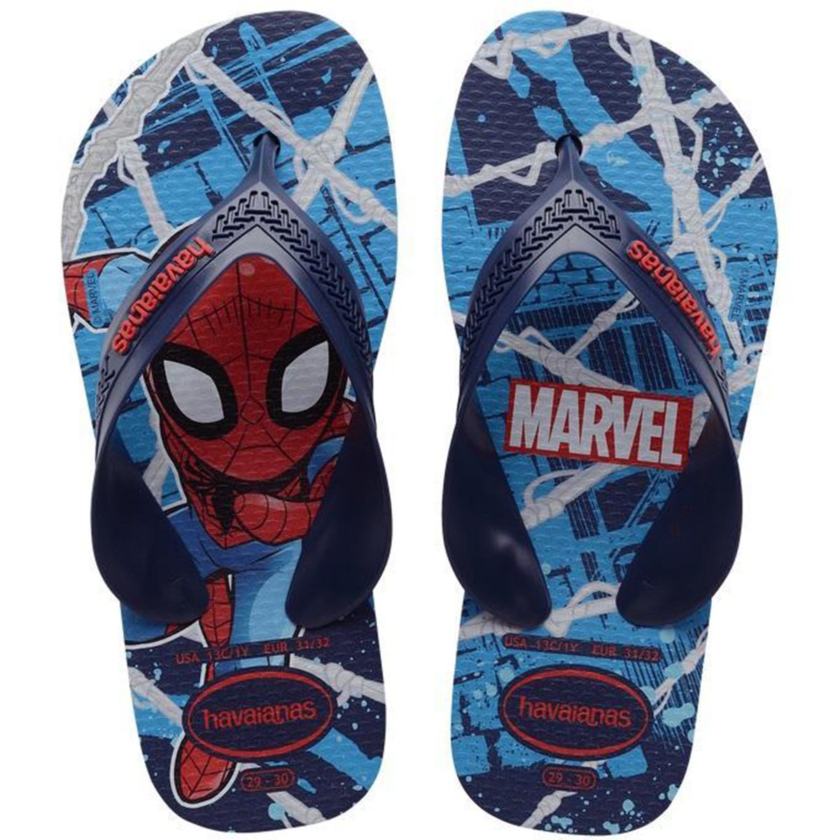 Sandália Infantil Havaianas Kids Marvel Masculina - Azul Menor preço em Sandália Infantil Havaianas Kids Marvel Masculina - Azul