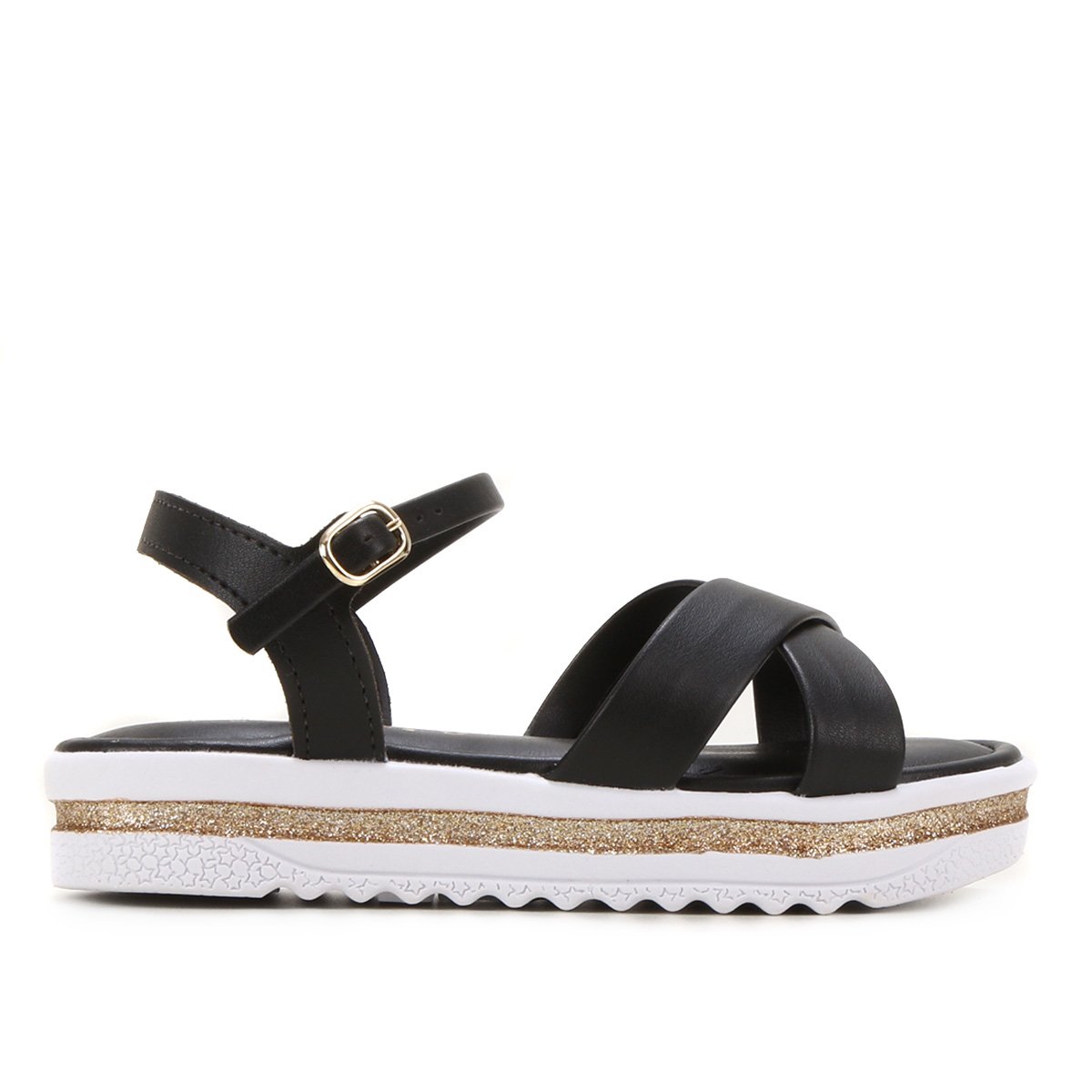Sandália Infantil Kidy Flatform Feminina - Preto Menor preço em Sandália Infantil Kidy Flatform Feminina - Preto