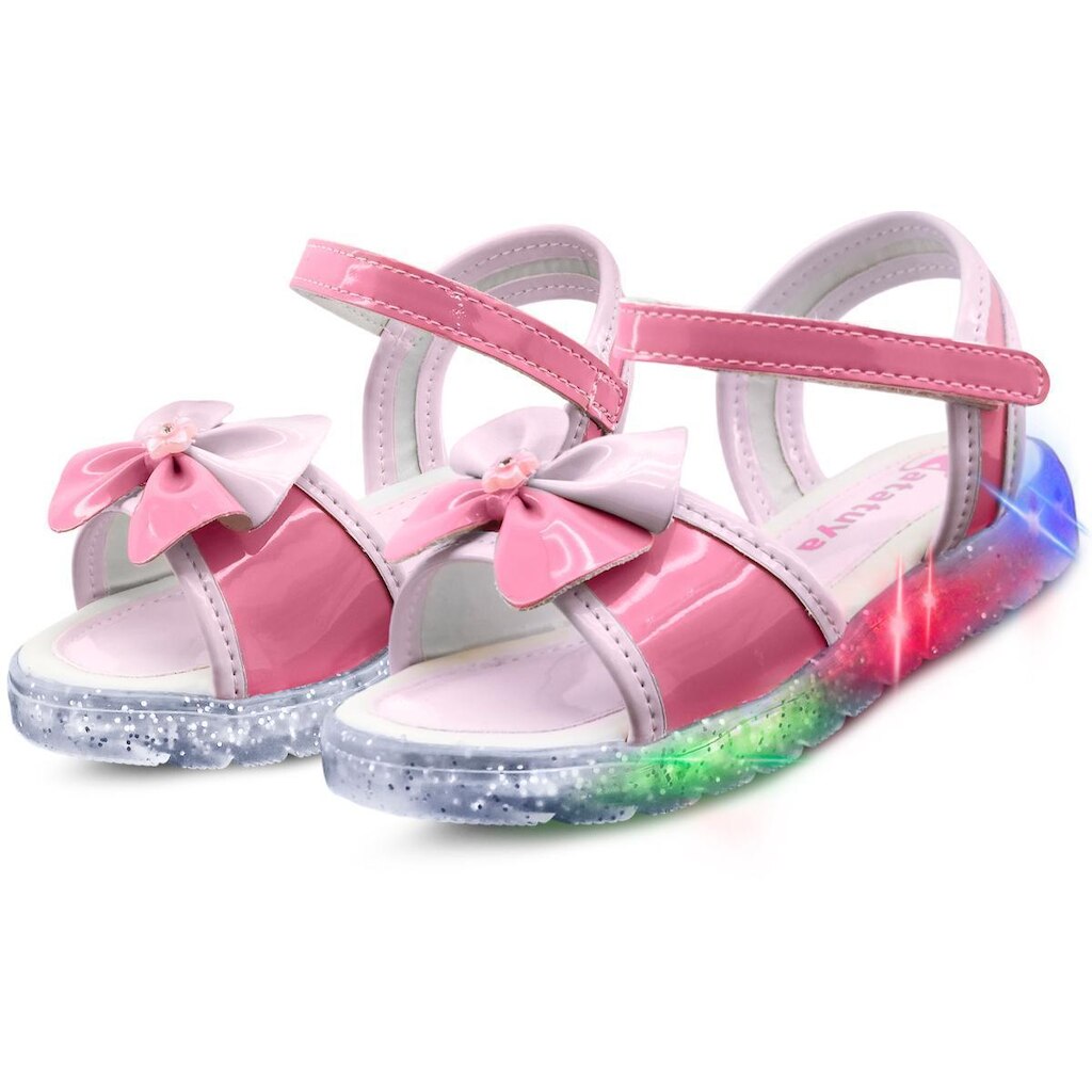 Sandália Infantil Luzinha Menina Sola Led Laço MzKid
