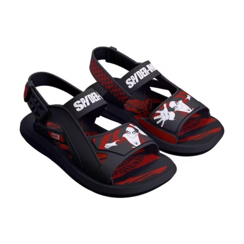 Sandália Infantil Marvel Agility Preto Vermelho Grendene Kids 23448-BW498