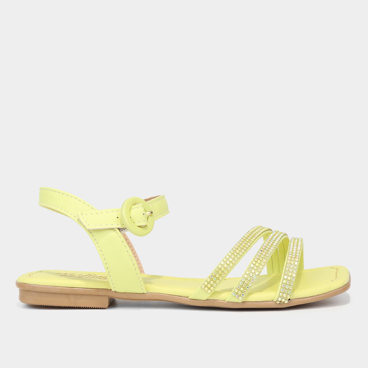 Sandália Infantil Menina Fashion Strass - Amarelo Menor preço em Sandália Infantil Menina Fashion Strass - Amarelo