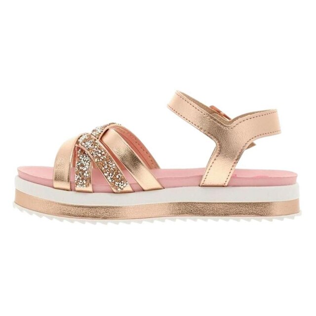 Sandalia Infantil Menina Flatform Macio Brilho Molekinha