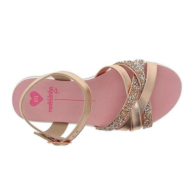 Sandalia Infantil Menina Flatform Macio Brilho Molekinha
