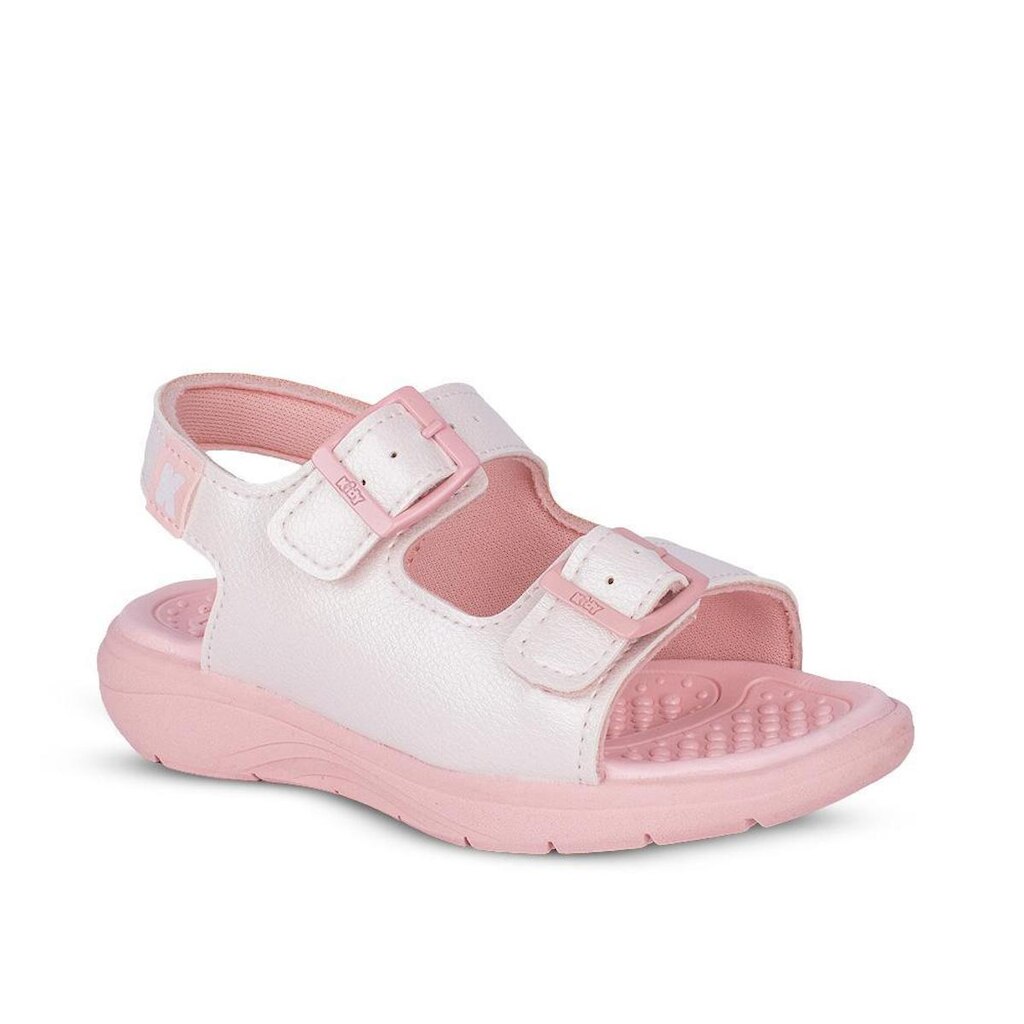 Sandália Infantil Menina Kidy Fly Baby Branco Rosa Primeiros Passos