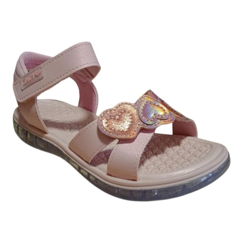 Sandália Infantil Menina Klin LED Rosa Claro 229028
