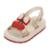 Sandalia Infantil Menina Leve Macio Ajuste Zaxynina Cherry - Off White+Vermelho