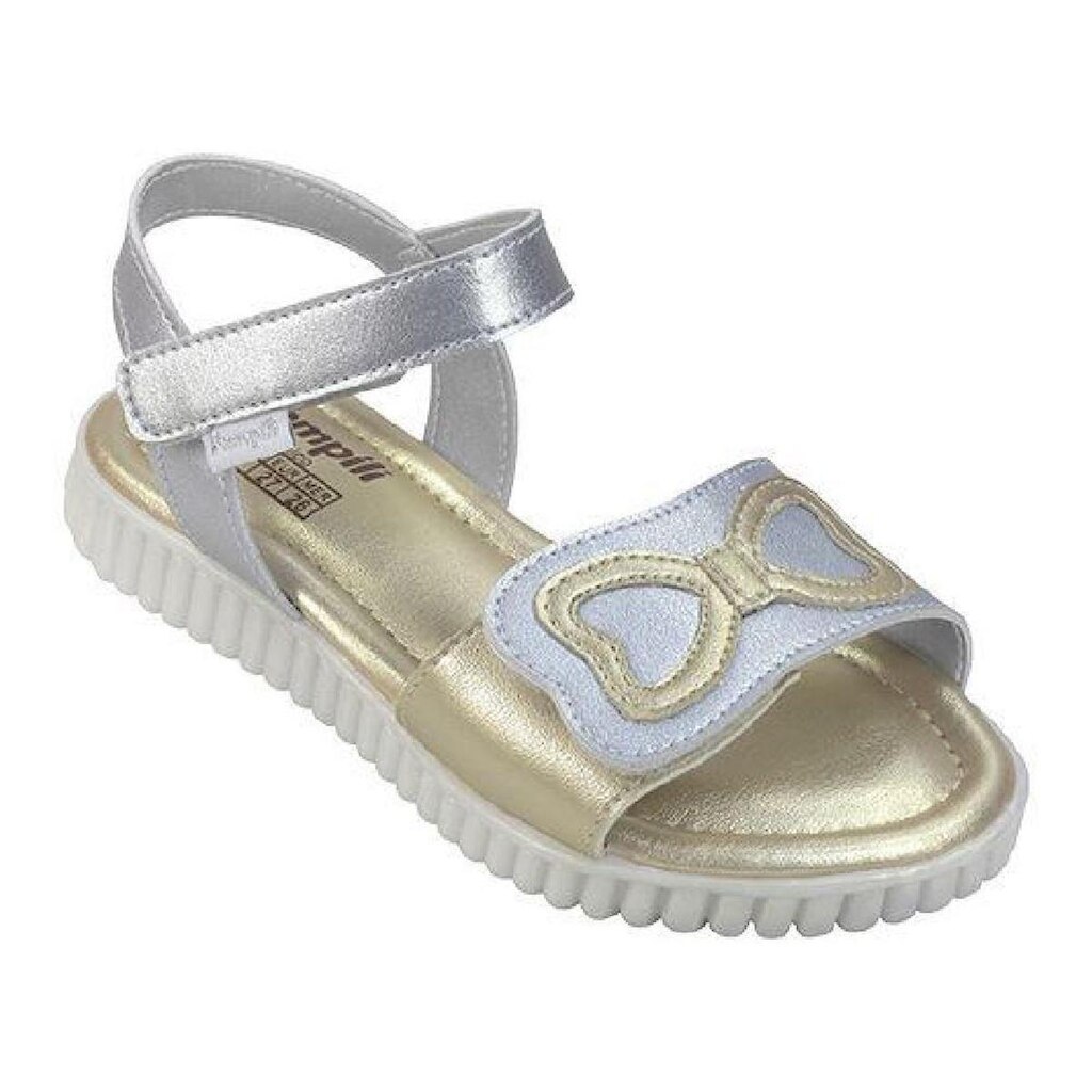Sandália Infantil Menina Pampili Candy Prata Dourado