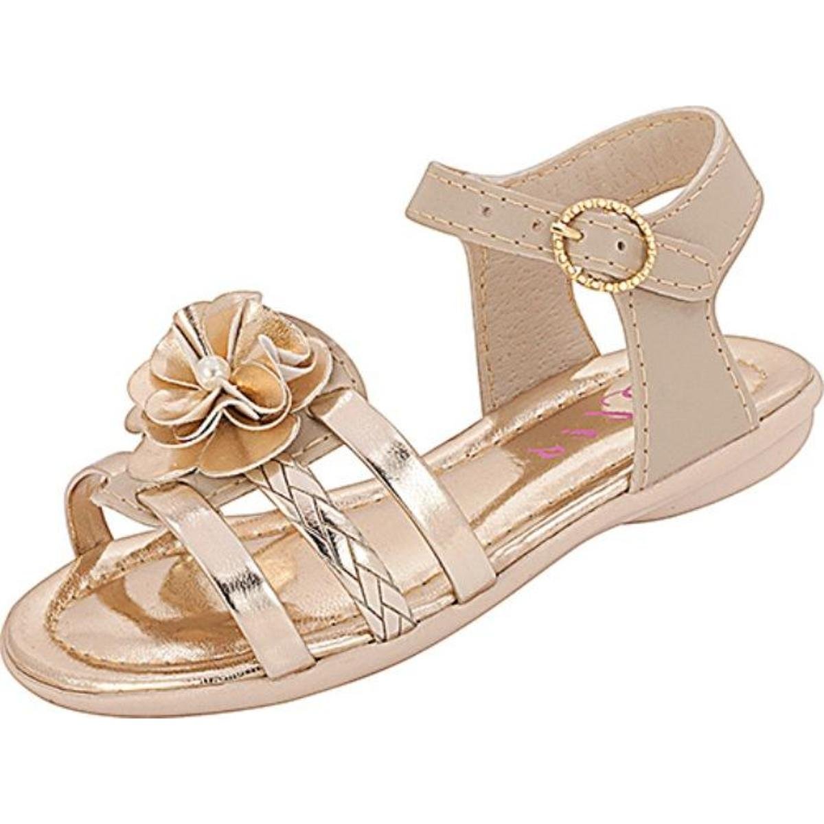 Sandália Infantil Menina Plis Calçados Beijinho - Bege+Dourado Menor preço em Sandália Infantil Menina Plis Calçados Beijinho - Bege+Dourado