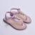 Sandália Infantil Meninas Cristal Capivara Agarradinha Flat Plana Confortável Fashion Blogueira - Lilás