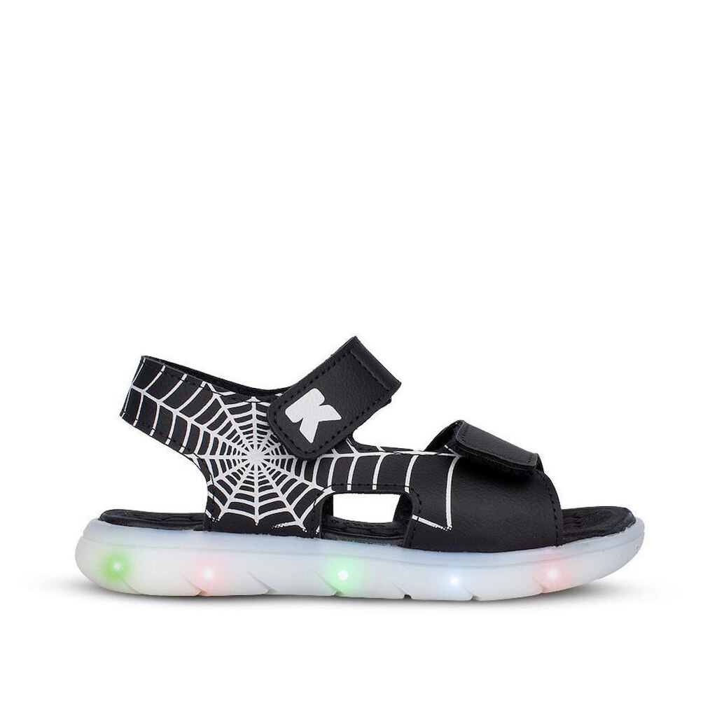 Sandália Infantil Menino Kidy Flex Light Casual Luz LED Confortável Anatômica Antiderrapante Aranha