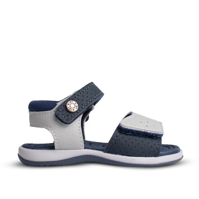 Sandália Infantil Menino Kidy Marinho Branco Casual Velcro